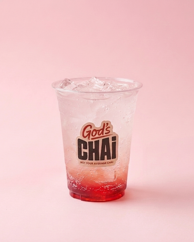 Gulabo Rose Refresher — house rose syrup with lemon and soda